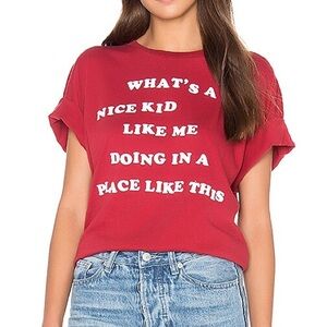 Wildfox Red Short Sleeve Tee Relaxed Fit
